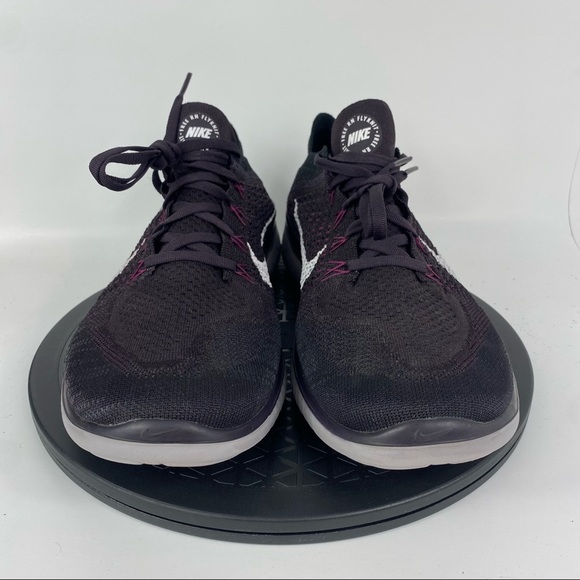 Nike Free RN Flyknit 2018 Black/Burgundy Running Shoes 942838-603 Men’s Size 13 - Picture 2 of 12